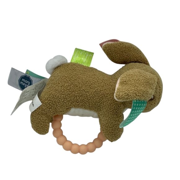 Taggies Mary Meyer Harmony Bunny Plush Baby Rattle Teether 5.5” Tags Signature - Picture 9 of 9